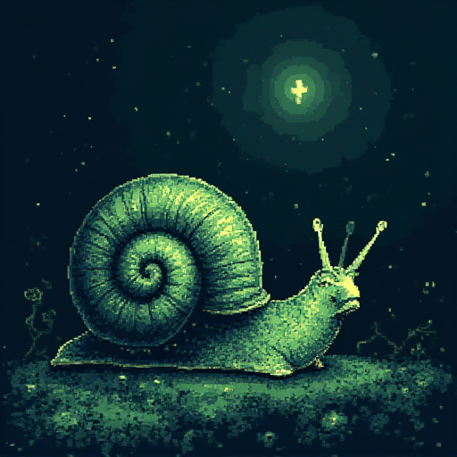 Green pixel art QR code for 776f6c6e6f.org with slug decorations in corners