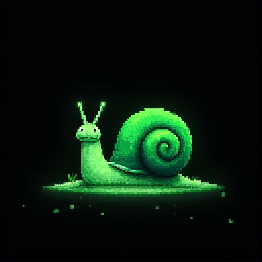 Detailed 512x512 amber pixel art slug head portrait with 4 tentacles and proud expression